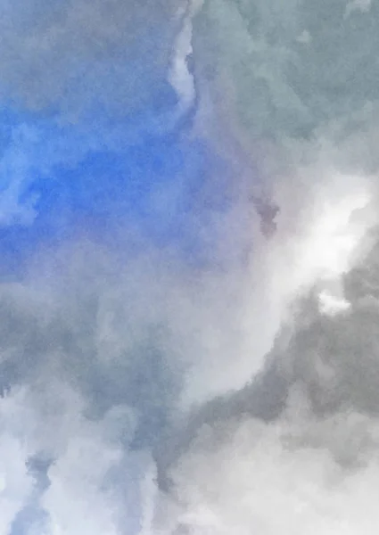 Абстрактний Барвистий Акварель Білому Тлі Цифровий Живопис — стокове фото