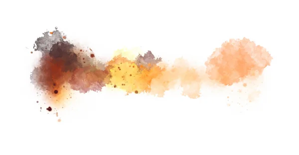 Watercolor painted background with blots and splatters. Brush stroked painting. 2D Illustration.