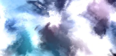 Beyaz arkaplanda soyut renkli suluboya. Dijital resim.