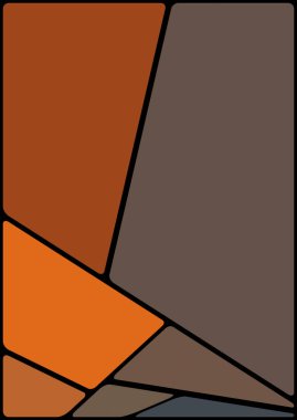 Siyah boşluklu renkli bir çizim. Soyut geometrik desen. Mozaik arka plan. Geometrik çok renkli şekiller.