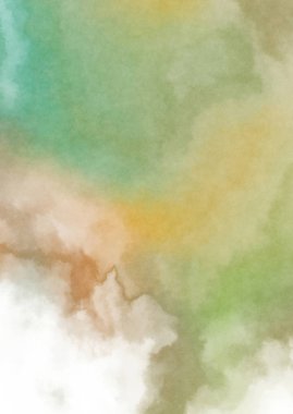 Beyaz arkaplanda soyut renkli suluboya. Dijital resim.