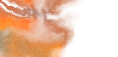 Beyaz arkaplanda soyut renkli suluboya. Dijital resim.