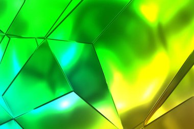 Soyut arkaplan. Lüks Metal Paneller Geometrik Desen. Cazibe Moda Arkaplanı. 3 boyutlu illüstrasyon. Yansıtıcı ve parlak, lüks duvar kağıdı. Parlak, renkli ve canlı doku duvarı.