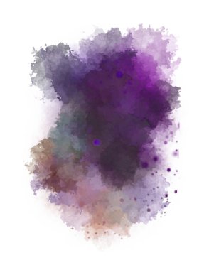 Suluboya arka planda lekeler ve lekelerle boyanmış. Fırça darbesi ile boyanmış. 2d Görüntü.