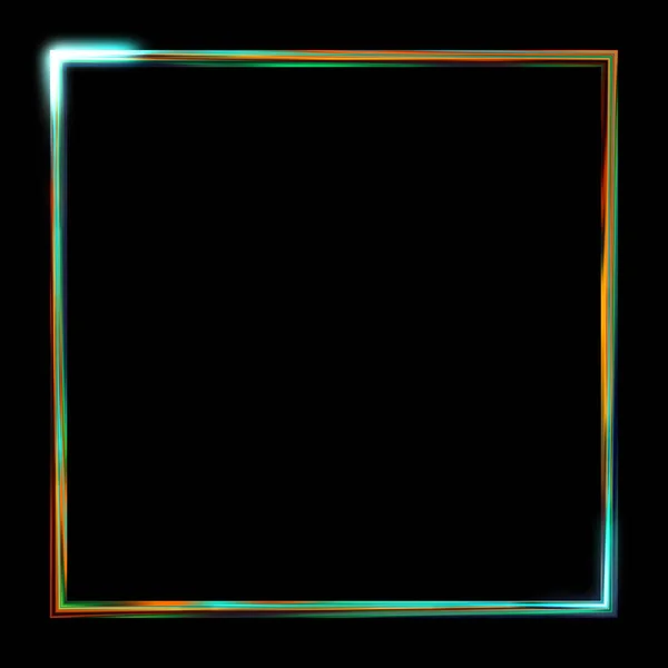 Glow Frame Background Neon Glowing Geometric Template Isolated Black Background — Stock Photo, Image