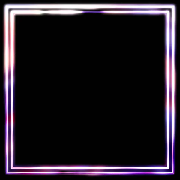 Glow Frame Background Neon Glowing Geometric Template Isolated Black Background — 스톡 사진