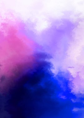 Beyaz arkaplanda soyut renkli suluboya. Dijital resim.