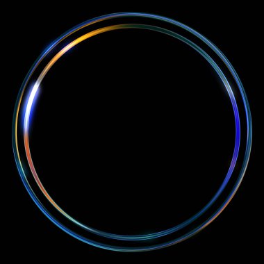 Parlak Çerçeve Arkaplanı. Siyah arkaplanda izole edilmiş parlak geometrik şablon. Soyut 2d illüstrasyon.