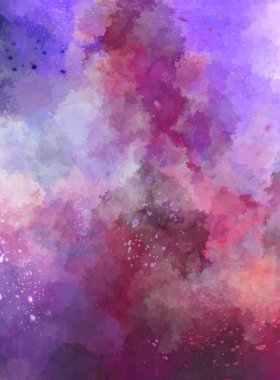 Suluboya arka planda lekeler ve lekelerle boyanmış. Fırça darbesi ile boyanmış. 2d Görüntü.