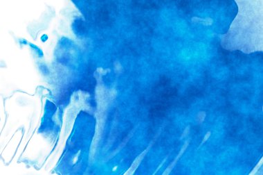 Beyaz arkaplanda soyut renkli suluboya. Dijital resim.