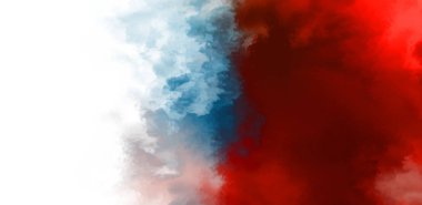 Beyaz arkaplanda soyut renkli suluboya. Dijital resim.