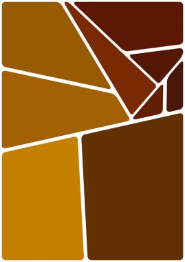 Beyaz boşluğu olan renkli bir çizim. Soyut geometrik desen. Mozaik arka plan. Geometrik çok renkli şekiller.