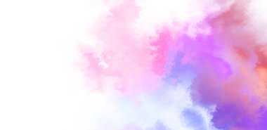 Beyaz arkaplanda soyut renkli suluboya. Dijital resim.