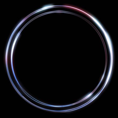 Parlak Çerçeve Arkaplanı. Siyah arkaplanda izole edilmiş parlak geometrik şablon. Soyut 2d illüstrasyon.