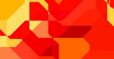 Renkli ve canlı geometrik şekiller katmanları var. Bir teknoloji planının dijital illüstrasyonu. Gelecekçi tasarım şablonu.