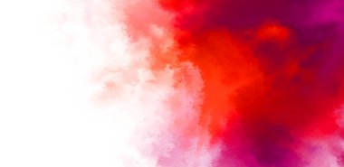 Beyaz arkaplanda soyut renkli suluboya. Dijital resim.