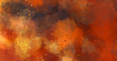 Suluboya arka planda lekeler ve lekelerle boyanmış. Fırça darbesi ile boyanmış. 2d Görüntü.