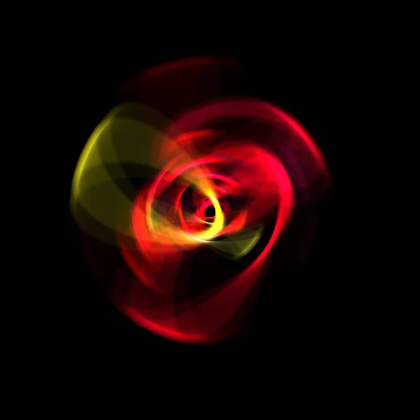 Spinning Rays Light Isolated Black Background Graphic Illustration Glowing Colorful — Stock Photo, Image