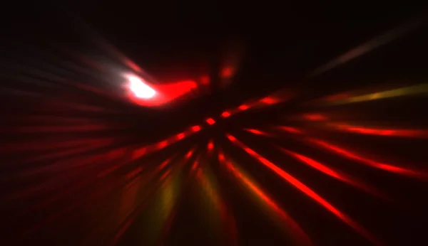 Hareket Halindeki Işık Parçacıkları Siyah Arkaplanda Parlayan Çok Renkli Işınlar — Stok fotoğraf