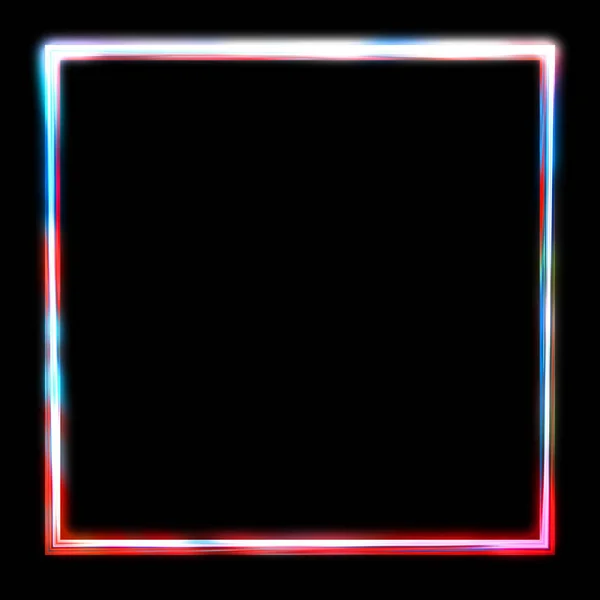 Glow Frame Background Neon Glowing Geometric Template Isolated Black Background — 스톡 사진