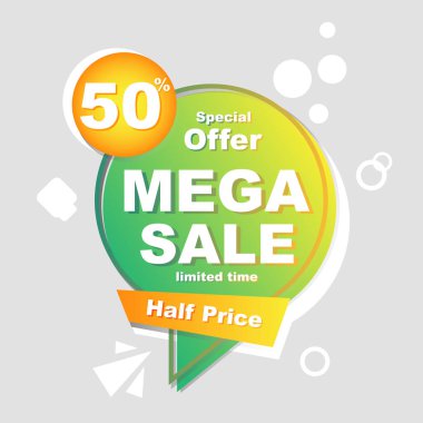 Satış afişi. Özel teklif logosu, hafta sonu promosyon etiketi gradyan tasarım şablonu, süper indirim etiketi. Vektör satış mağazası indirimi şekli.