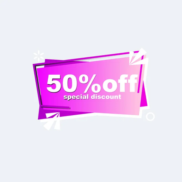 Sale Banner Special Offer Logo Weekend Promotion Label Gradient Design — Stock Vector