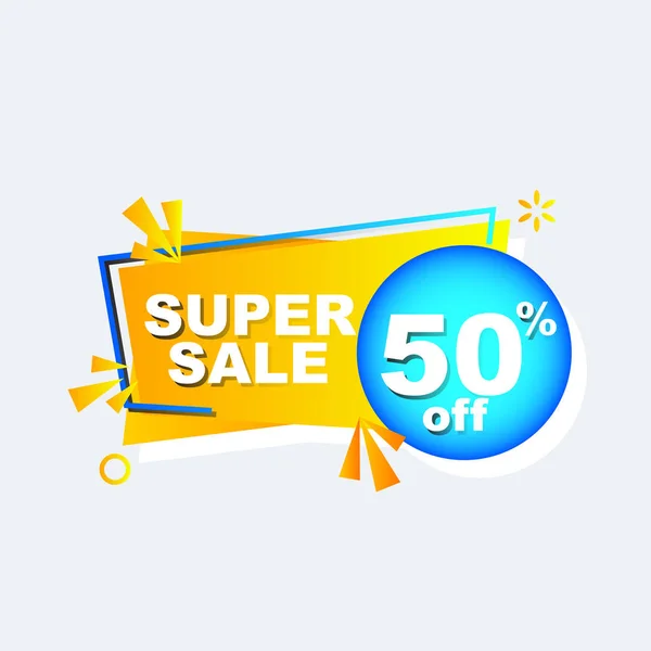 Sale Banner Special Offer Logo Weekend Promotion Label Gradient Design — Stock Vector