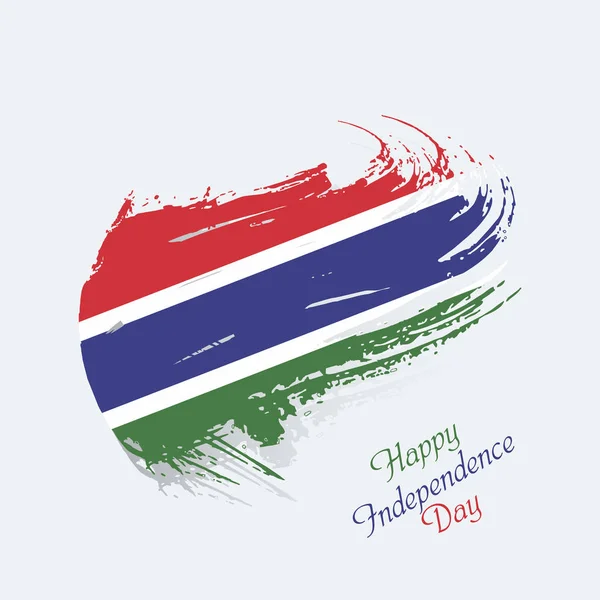 Glücklich Gambia Unabhängigkeit Tag Vorlage Design Vektor Image Design — Stockvektor