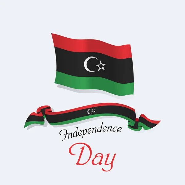 Happy Libya独立記念日テンプレートデザインベクトル画像デザイン — ストックベクタ