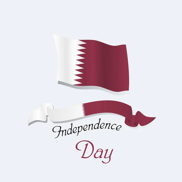 Design Imagem Vetorial Design Modelo Dia Independência Qatar Feliz — Vetor de Stock