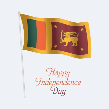 Mutlu Sri Lanka Bağımsızlık Günü Vektör Şablon Tasarım Çizimi