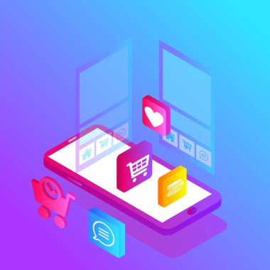 Akıllı telefon uygulaması için Itric akıllı telefon çevrimiçi satış servisi. Web, mobil, poster, afiş ve arkaplan vektörü şablonu.