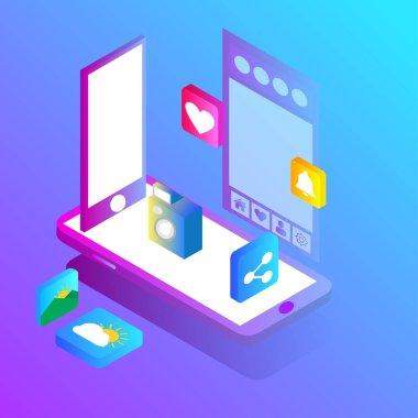 Akıllı telefon uygulaması için Itric akıllı telefon paylaşım servisi. Web, mobil, poster, afiş ve arkaplan vektörü şablonu.