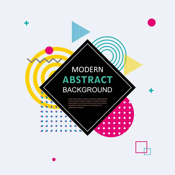 Modern basit soyut çember geometrik memphis şablon tasarımı ve arka plan. Vektör rengi tam. Kapak, süsleme, el ilanı, poster ve şablon için kullan