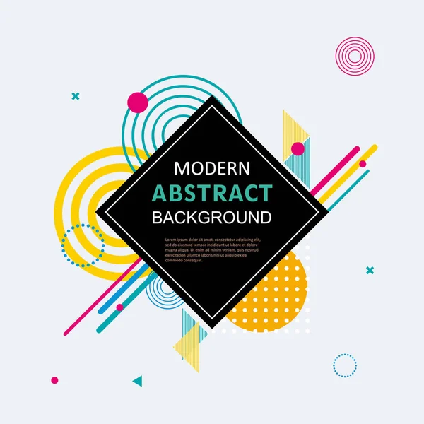 Modern basit soyut çember geometrik memphis şablon tasarımı ve arka plan. Vektör rengi tam. Kapak, süsleme, el ilanı, poster ve şablon için kullan