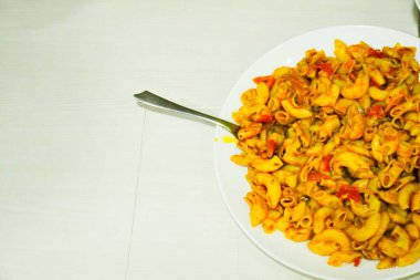 Makarna, kahvaltı, yemek ve içecek.,