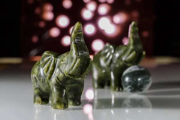 Figurine of a jade elephant — Stock Photo, Image