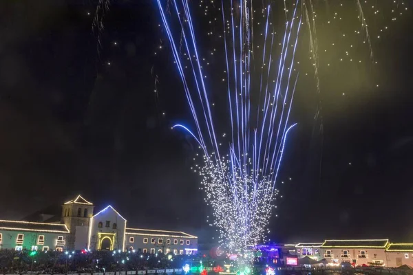 December fireworks festival in Villa de Leyva, Colombia