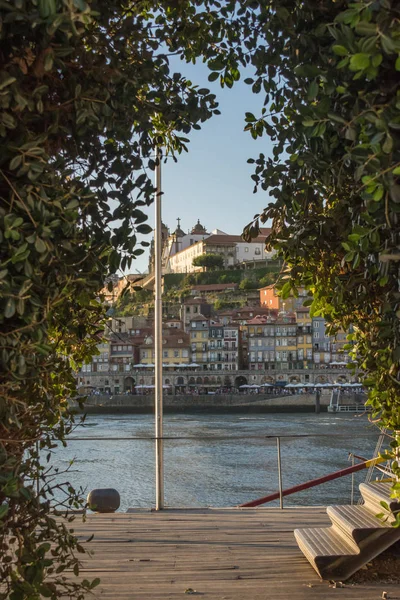 Oporto, Portekiz ve Douro nehrinin çerçeveli manzarası