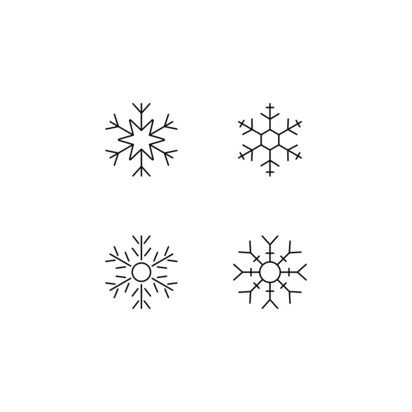 Χριστούγεννα νιφάδες χιονιού διάνυσμα εικονίδιο. Περίγραμμα επίπεδης πινακίδας για κινητό c — Διανυσματικό Αρχείο