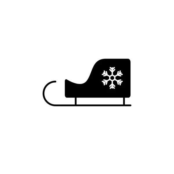 Weihnachten Schlitten Vektor Ikone. gefüllte flache Schilder für mobiles Konzept und Webdesign. Weihnachtsmann-Schlitten mit Schneeflockensymbol. Symbol, Logoabbildung. Vektorgrafik,, — Stockvektor