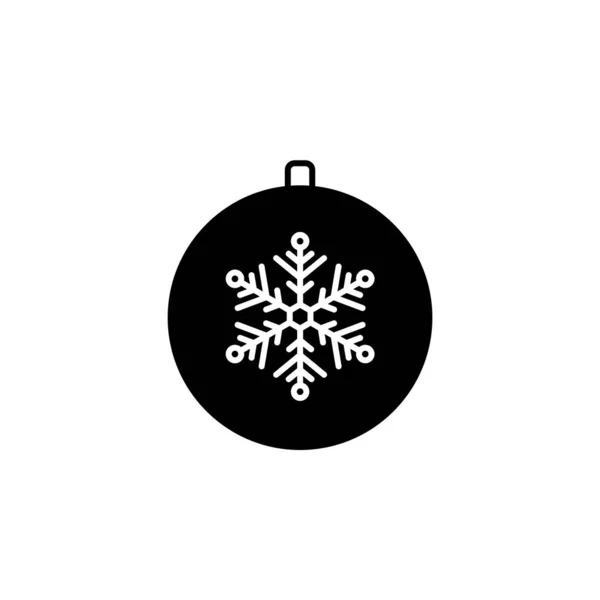 Icône vectorielle boule de Noël. panneau plat rempli pour concept mobile et web design. Boule d'arbre de Noël avec icône de glyphe flocon de neige. Symbole, illustration du logo. Graphiques vectoriels — Image vectorielle