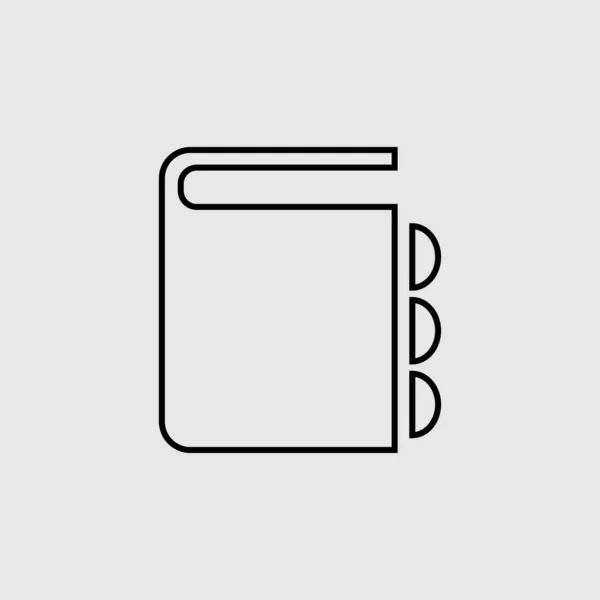 Kitap vektör simgesi. Mobil konsept ve web tasarımı için düz çizgili tabela. Kitap kabartma ikonu. Sembol, logo çizimi. Vektör grafikleri