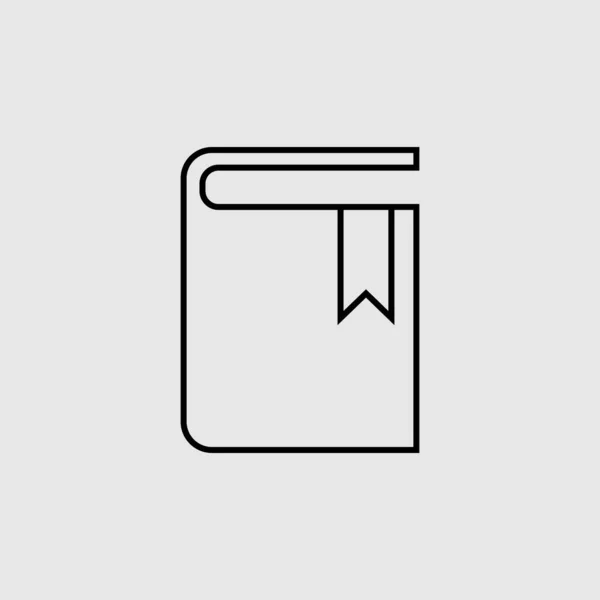 Buchvektorsymbol. ausgekleidete flache Schilder für mobiles Konzept und Webdesign. Buch mit Lesezeichen-Symbol. Symbol, Logoabbildung. Vektorgrafik — Stockvektor