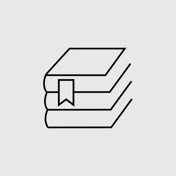 Kitap vektör simgesi. Mobil konsept ve web tasarımı için düz çizgili tabela. Yer imi simgesi olan bir kitap. Sembol, logo çizimi. Vektör grafikleri
