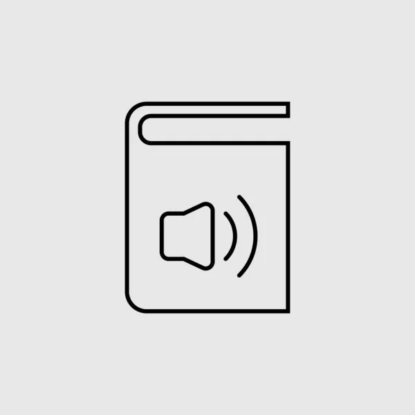 Auobook vektör simgesi. Mobil konsept ve web tasarımı için düz çizgi. Audiobook glyph simgesi. Sembol, logo çizimi. Vektör grafikleri