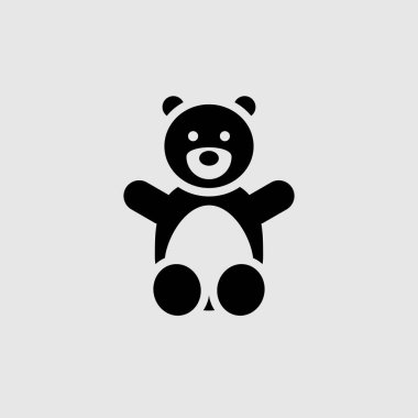 Ayı vektör ikonu. Mobil konsept için düz tabela ve 