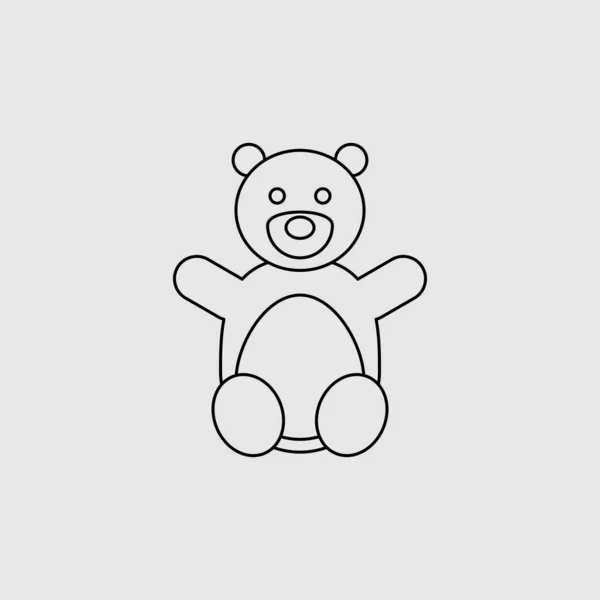 Ведмедик Тедді ведмідь вектор значок. Підкладка плоского знака для мобільної концепції і w — стоковий вектор