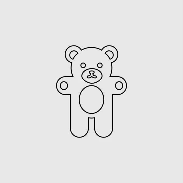 Ведмедик Тедді ведмідь вектор значок. Підкладка плоского знака для мобільної концепції і w — стоковий вектор