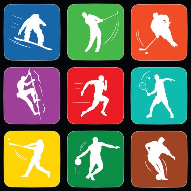 Spor silouete Icons set